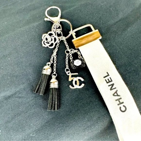 Hand Crafted Accessories - ⭐Chanel ribbon keychain bag charm custom made